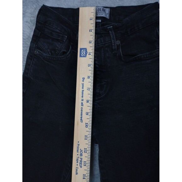 AGOLDE Sophie Crop High Rise Black Denim Raw Hem Skinny Leg Jeans Size 24 - Picture 11 of 16